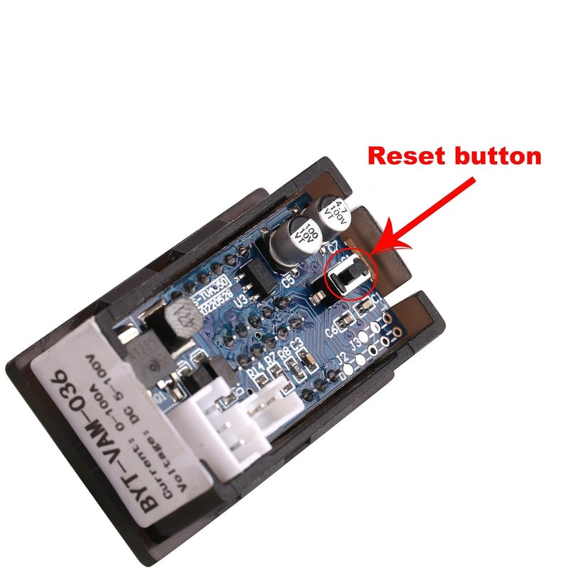 bayite Volt Amp Meter, DC 5-100V 100A Dual Display Current Voltage Meter, Digital Mini Ammeter Voltmeter Gauge with Hall Effect Sensor Current Transformer - Image 3